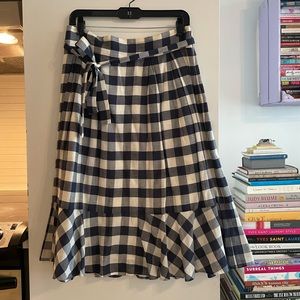 Club Monaco gingham midi skirt